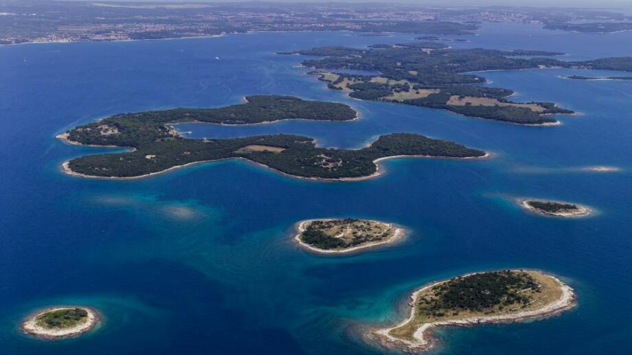 National Park Brijuni aerial view only 2 nm from Pula charter base