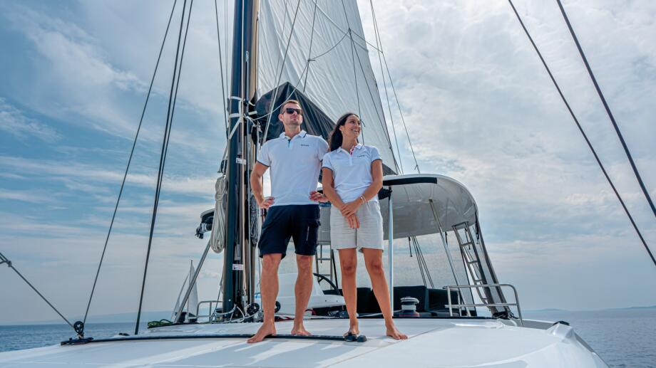 Skipper-and-hostess-on-board-yoga-cruise